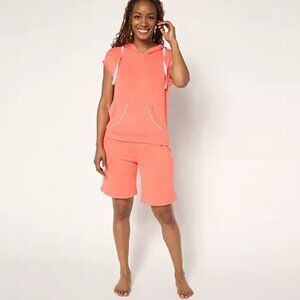 MUK LUKS Sweater Knit Bonfire Beach Lounge Set Coral XL